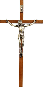 ACHIBANG Crucifix Wall Cross Catholic – 10" Wooden Jesus Cross with INRI for Wall or Easter Decor, Christian Gift for Faithful Home
