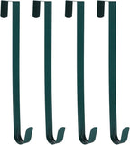 Sattiyrch 15" Wreath Hanger for Front Door,Sturdy Steel Wreath Door Hanger,Over The Door Hanger Hook (Green,4)