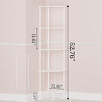 5-Tier Corner Shelf Stand, 52" Industrial Corner Display Rack for Living Room, Bookshelf, Tall Display Shelf, Plant Stand, Storage Standing Shelf for Bedroom, Bathroom, Kitchen, White