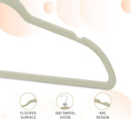 Amazon Basics Slim Velvet Non-Slip Space Saving Suit Clothes Hangers, Closet Organizer, Ivory/Beige, 30-Pack