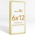6x12 Aluminum Metal Picture Frame,Tempered Glass Gold Photo Frame 6x12 for Family Photo,Posters,Art,Document to Wall Mount Horizontally or Vertically