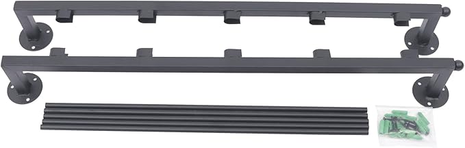 Scarf Organizer Wall Mounted, 5-Tier Scarf Display Rack, Metal Spiral Scarf Holder Belt Pants Hijab Hanger for Clothing Retail Store Home, 23.6" x 3.9" x 29.5"(Black)