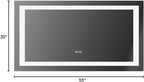 LOAAO 55X30 Inch RGB LED Bathroom Mirror with Lights, Anti-Fog, Dimmable Lighted Bathroom Vanity Mirror, Colorful Multiple Light Modes, RGB Backlit + Front Light, Memory Function