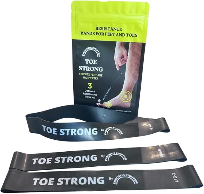 Toe Strong Resistance Bands | Toe and Foot Strengthening | 3 Resistance Levels for Plantar Fasciitis, Arch Strength and Foot Function