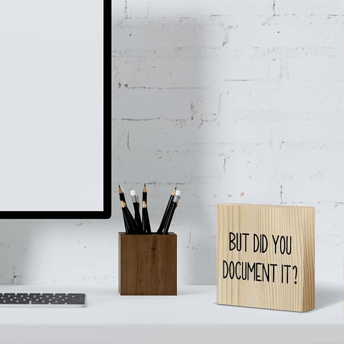 Funny HR Wooden Box Sign for Office Tabletop & Home Decor - Thank You Gifts for Boss Day & Retirement