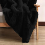 Black Washable Area Rugs 6x9 Rugs for Living Room Faux Rabbit Fuzzy Fur Rug for Bedroom Nursery Rugs Room Décor