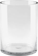 6" Wide 8" High Large Hand Blown Sturdy Clear Cylinder Glass Vase, Centerpiece Flower Vase for Rose, Tulip, Boquets, Hurricane Candle Holder (1, 6"x8")