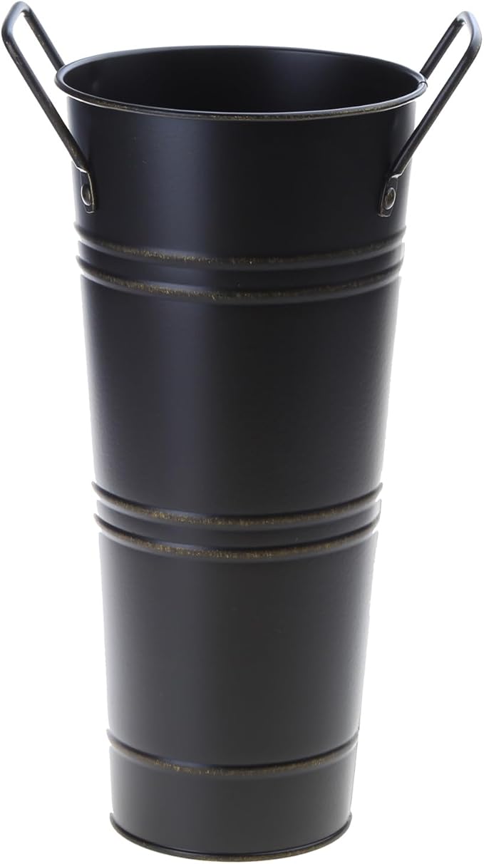 10.03 inches * 5.51 inches, small metal umbrella stand, retro style entryway storage bin, multi-functional bracket, can hold canes, walking sticks, and other home decorations.