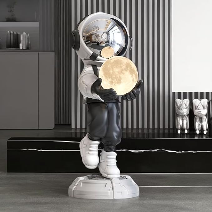 Astronaut Statue, Spaceman Sculpture, Home Decor Sculpture, Cool Metal mask Decoration, Large Spaceman Figurine Decoration