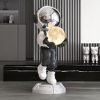 Astronaut Statue, Spaceman Sculpture, Home Decor Sculpture, Cool Metal mask Decoration, Large Spaceman Figurine Decoration