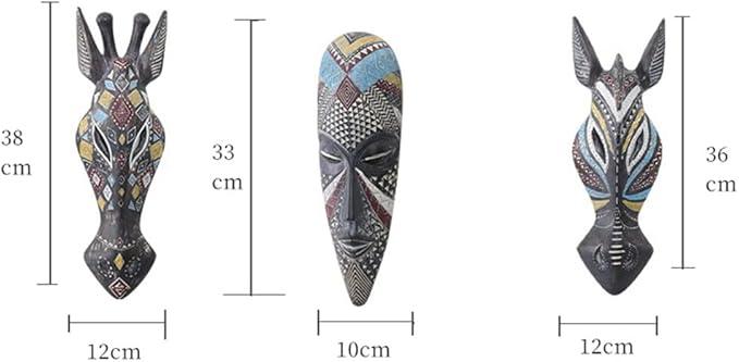 OTARTU African Mask Wall Sculpture Hand Carved African Tribal Wall Mask Art