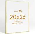 20x26 Aluminum Metal Picture Frame,Tempered Glass Gold Photo Frame 20x26 for Family Photo,Posters,Art,Document to Wall Mount Horizontally or Vertically
