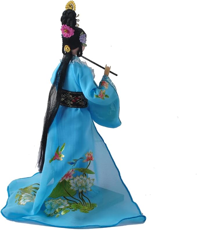 NW 12 Inch Chinese Traditional Handicraft Silk Figurine Collectible Chinese Ancient Character Ornaments for Home Decoration(1805-B)