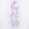 Pretty Jolly Purple Moon Kids Dream Catcher Wall Decor Pompom Feather Baby Dreamcatcher Handmade Children Dream Catcher Home Décor Wall Hanging for Nursery Bedroom Boys Girls Birthday Gift-25.6in