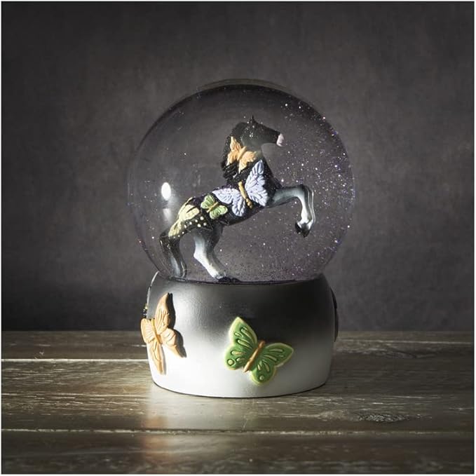 Pacific Giftware The Trail of Painted Ponies Black Beauty Water Globe, 5.31-inch Height, Resin and Glass, Home Décor