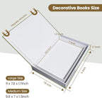 Aesthetic Decorative Books - Set of 2 Linen Fake Books Enhance Your Coffee Table, Home Decor, Living Room, Bookshelf or Mantle Decor, Modern Stackable Faux Book Photo Storage and as a Keepsake Box