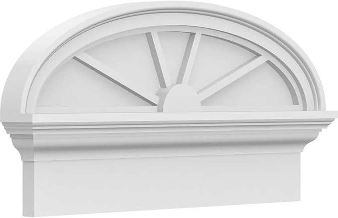 24" W x 12-7/8"H x 2-3/4"P Elliptical 4 Spoke Architectural Grade PVC Combination Pediment