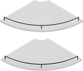 JJL Corner Shelf Wall Mounted, 12 Inches 2-Tier Floating Corner Shelf, Fan-Shaped Rustic Wood Decor with Fence, White Floating Shelves for Apartment Bedroom Kitchen Bathroom
