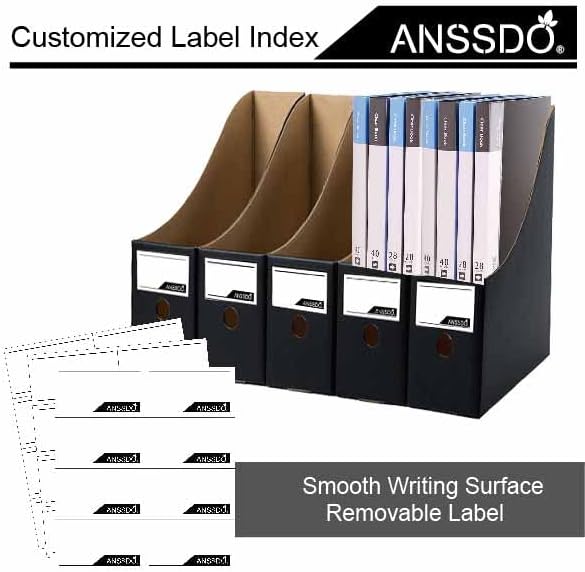ANSSDO 24 Pack Black Cardboard Magazine Holder Premium Magazine File Holder Magazine Organizer, Magazine Storage Box, Large Volume Magazine File Organizer as Book Bins or Folder Holder for Desk
