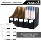 ANSSDO 24 Pack Black Cardboard Magazine Holder Premium Magazine File Holder Magazine Organizer, Magazine Storage Box, Large Volume Magazine File Organizer as Book Bins or Folder Holder for Desk