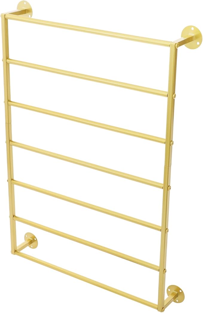 Scarf Organizer, Hijab Organizer, 7 Tier Wall Mounted Ribbon Rack, Ties Silk Scarves Towels Storage Multifunctional Metal Rack, Wall Shelf for Clothing Store, Flower Shop, Home