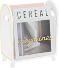 Khen Acrylic Magazine Rack Holder & Gold Trim - 12.40" x 10" x 4.49" - Crystal Lucite Clear - Shatterproof - Open Top - Space Saver - For Magazines, Publications, Office Desk, Reception, Waiting Room