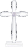 YWHL Crystal Standing Cross Decor, Religious Easter Gifts for Women Men, Handmade Glass Holy Cross Collectible Figurines for Home Decoration, Christmas Decoration for Pary
