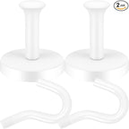 Neosmuk Magnetic Coat Hook,170lb Strong Extra Heavy Duty Magnet Hooks,Magnetic Wreath Hanger/Holder for Metal Doors,Purse,Towel,Stocking,Cruise Cabin,White,2 Pack