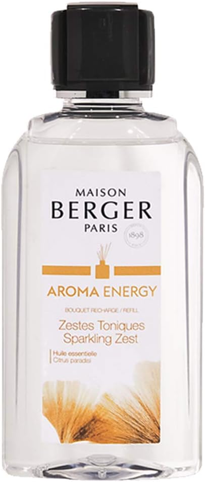 Maison Berger - Aroma Energy - Sparkling Zest - Air Freshener - Fragrance Refill for Reed Sticks and Ceramic Diffuser - 6.76 Fluid Ounces - 200 Milliliters