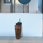 ABOOFAN Wood Umbrella Stand, 42cm Height, Freestanding Umbrella Storage Holder, Multi-Purpose Walking Stick Organizer for Hallway, Entryway, Office