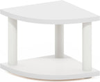 Furinno Turn-N-Tube Kitchen Countertop Organizer, 2-Tier Corner Countertop Organizer Shelf, Corner Shelf, for Kitchen, Pantry, Organizers and Storage, White