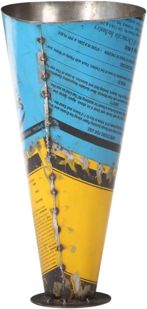 vidaXL Multicolor Umbrella Stand, 11.4"x21.7", Iron from Reclaimed Paint Barrels, Stable and Sturdy, No Assembly Required, Ideal for Umbrellas and Walking Sticks
