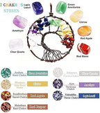 7 Chakras Tree of Life Dream Catcher Wall Decor with Rainbow Healing Crystal Stone Handmade White Feather DreamCatchers Wall Hanging Ornaments for Bedroom Home Decor Blessing Gift Wedding Party-23.6"