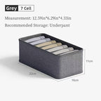 3 Pack Closet Underwear Organizer Storage Box, Drawer Fabric Foldable Cabinet Closet Storage Boxes for Storing Socks, Underwear, Ties, Belts (Dark Grey)