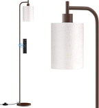 SIBRILLE Floor Lamp with Linen Shade, Dimmable Tall Standing Lamp with Remote Control & 3 Color Temperatures, Modern Floor Lamps for Living Room Bedroom Office Corner, 9W LED Bulb Included