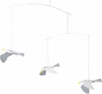 Flensted Mobiles Soaring Seagulls Hanging Mobile - 16 Inches Plastic - Handmade in Denmark - Home Decor, Unisex, Hanging Mount
