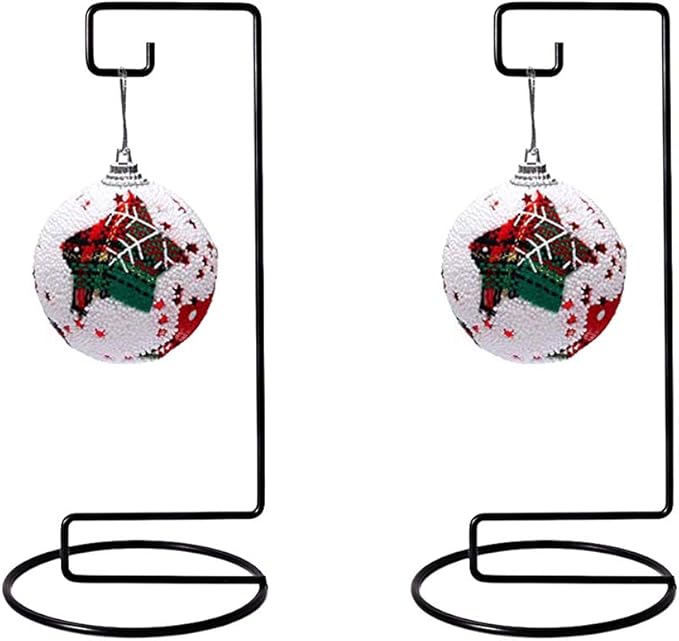 YY YEARCHY Ornament Display Stand Iron Hanging Stand Flower Pot Rack Holder Pothook for Hanging Glass Globe Air Plant Terrarium Witch Ball Home Wedding Christmas Decoration (9.07"x4.13"x4.13", Black)