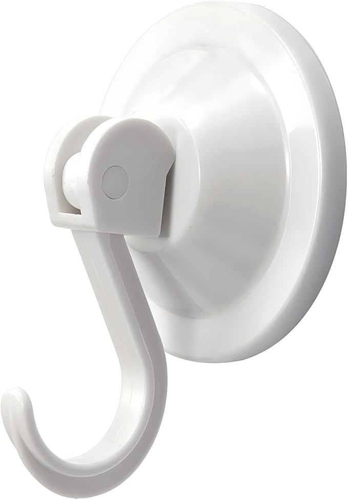 Strong Suction Cup Wreath Hanger for Front Glass Door - 20lb Duty Vacuum Hooks for Window & Bathroom - Damage-Free, Reusable Outdoor Christmas Wreath Holder for Holiday Decor, 2-Pack (White)