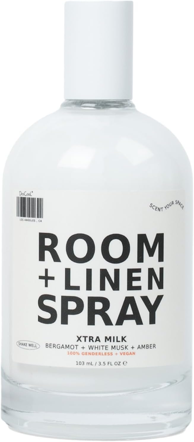 DedCool Room + Linen Spray in Xtra Milk | Natural Fabric & Linen Spray | Non-Toxic, Essential Oil Infused | Freshens Home, Bedding, Couch, Closet & Bath | 3 fl oz