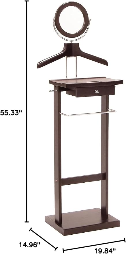 Winsome Wood Valet Stand With Wood Base, Dark Espresso (92155)
