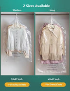 Hanging Vacuum Space Saver Bags 6 Pack, Closet Organizer Storage Bags, Vacuum Seal Clear Bags for Clothes, Suits, Dress or Jackets