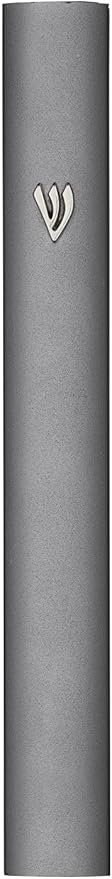 A&S Mezuzot Alumium Mezuzah Case in Silver Shin Design Weatherproof Door Mezuza Judaica Art for Home Blessing (Titanium, 6 Inches)