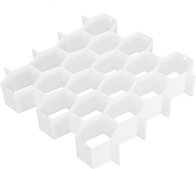 Foraineam 3 Pack Honeycomb Drawer Organizer Plastic Partition Cabinet Clapboard Storage Boxes Closet Organizer Drawer Dividers