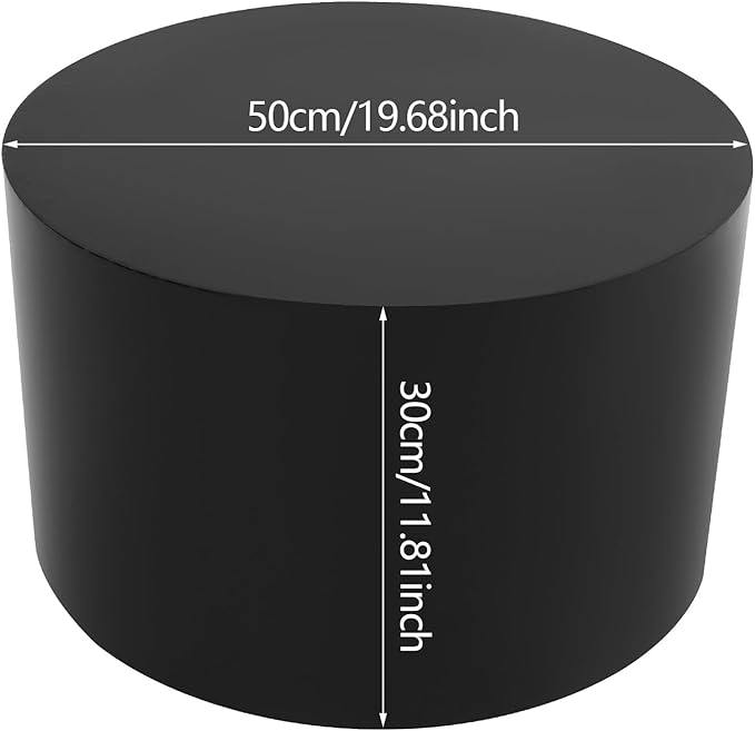 Round Display Pedestal Stand, Event Decor Display Plinth Stands, Bridal Shop Cylinder Plinth Raiser Table, Party Event Decor Circle Pedestal Stand for Boutiques Model Air Conditioner Heightening (Black, 19.7*11.8in)