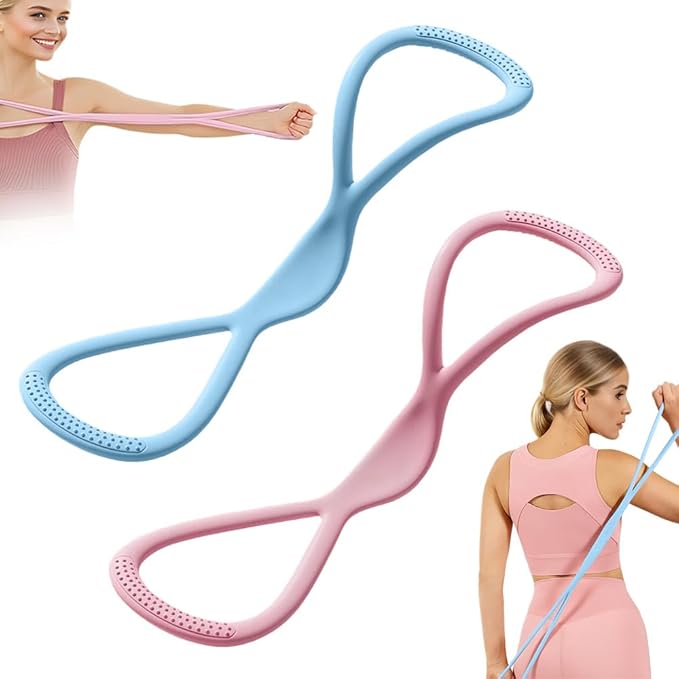 Resistance Bands, 2025 New Figure 8 Resistance Bands for Women Men, Exercise Bands with Handles for Working Out, Arm, Back, Fullbody Yoga Pulling Rope, Elastic Stretch Bands