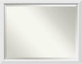 Amanti Art White Wall Mirror 34x44 Blanco White Rectangle Bathroom Mirror for Wall Decor Living Room, X-Large Modern Wood Frame, Hangs Horizonally and Vertically, Bathroom Decor, Beveled Edge