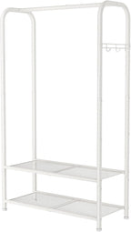 SINGAYE Clothing Racks Portable for Hanging Clothes Garment Rack Heavy Duty Clothes Rack Storage Coat Hanger Stand Portable Closet to Hang with Shelves Wardrobe Standing Organizer Drying White