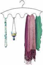 ClosetMaid Scarf Hanger, No Snag Closet Organizer for Scarves, Necklaces, Belts, Ties, Space Saving Storage, Nickel Finish