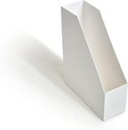TRU RED Plastic Magazine File, White – Vertical Desktop Organizer for Magazines, Folders & Office Documents