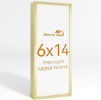 6x14 Aluminum Metal Picture Frame,Tempered Glass Gold Photo Frame 6x14 for Family Photo,Posters,Art,Document to Wall Mount Horizontally or Vertically